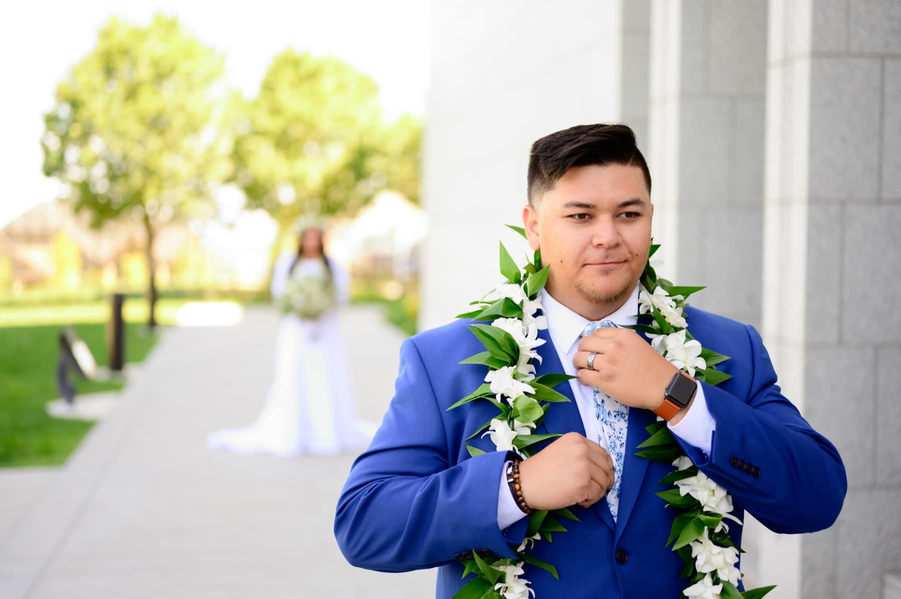 Utah couple on their wedding day